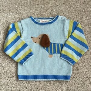 Kids Blue Striped Dog Sweater